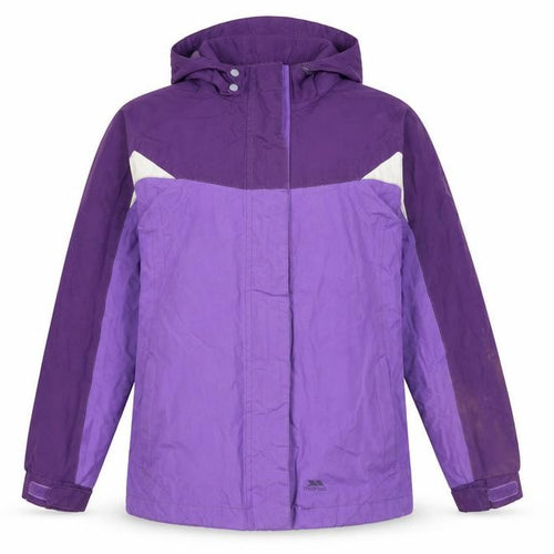 Trespass Girls Purple Parka Jacket 9-10 Years Waterproof