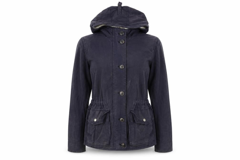 Front view of Gap Women's Black Hooded Parka Jacket M