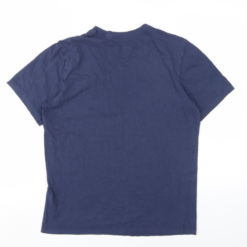Nike Men's Blue Cotton Crew Neck T-Shirt, Size S