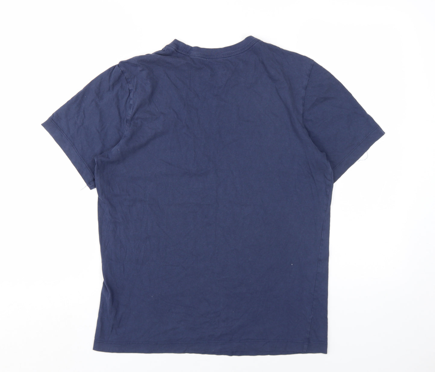 Nike Men's Blue Cotton Crew Neck T-Shirt, Size S