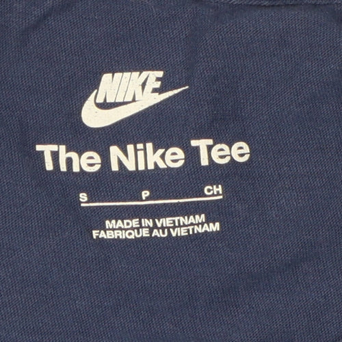 Nike Men's Blue Cotton Crew Neck T-Shirt, Size S