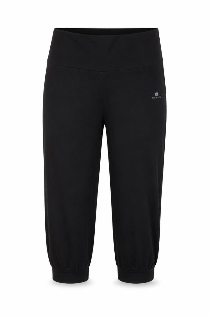 Front view of Oxylane Women's Black Cropped Activewear Trousers L