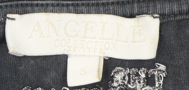 Angelle Men's Black Crew Neck T-Shirt, Size S, New
