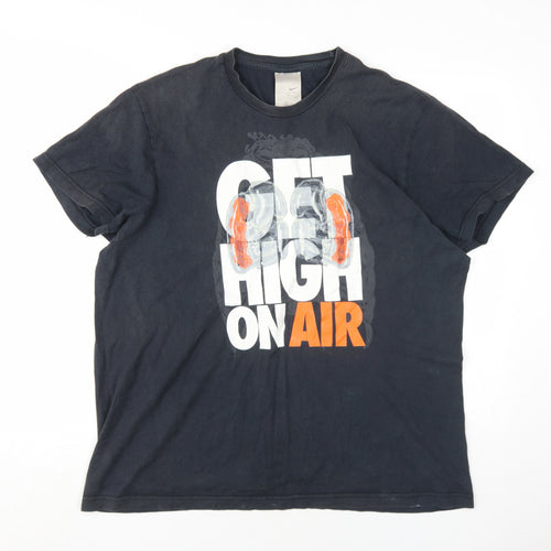 Nike Men's Black XL Graphic Print Cotton T-Shirt