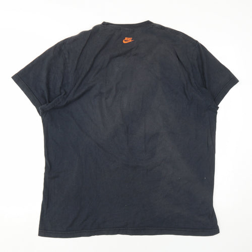 Nike Men's Black XL Graphic Print Cotton T-Shirt