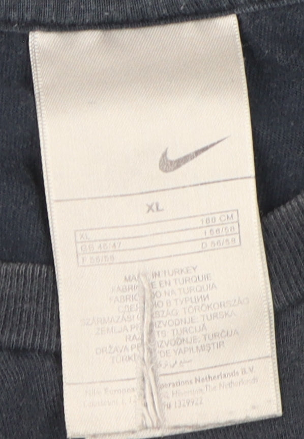 Nike Men's Black XL Graphic Print Cotton T-Shirt