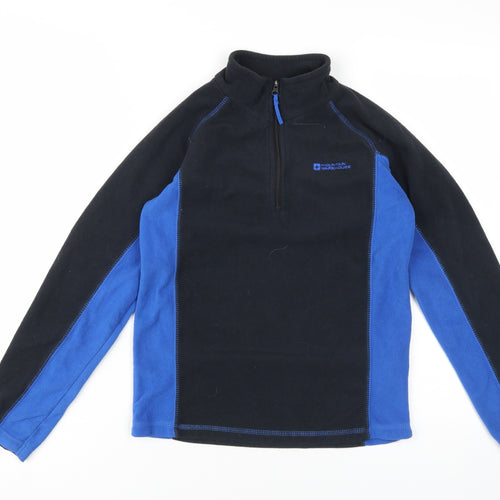 Mountain Warehouse Boys Black and Blue 1/2 Zip Sweatshirt