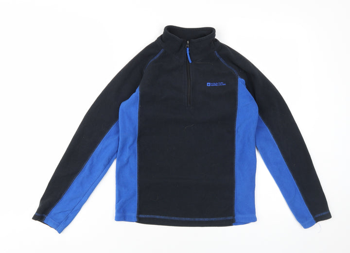 Mountain Warehouse Boys Black and Blue 1/2 Zip Sweatshirt