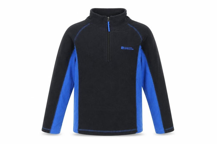 Mountain Warehouse Boys Black and Blue 1/2 Zip Sweatshirt
