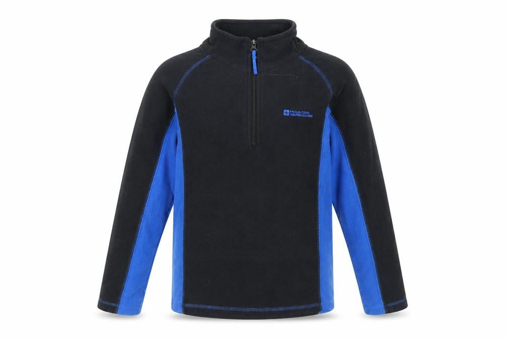 Mountain Warehouse Boys Black and Blue 1/2 Zip Sweatshirt