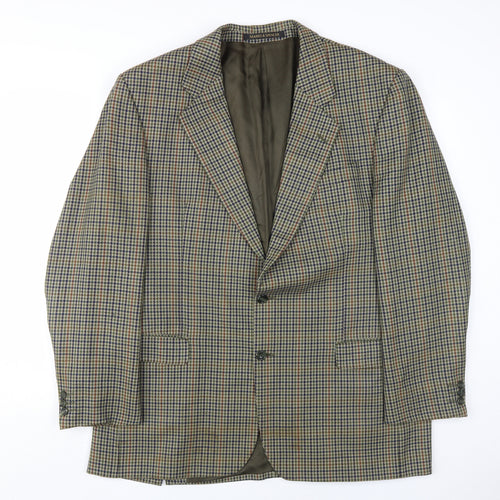Marks and Spencer Men's Green Check Blazer, Size 44L