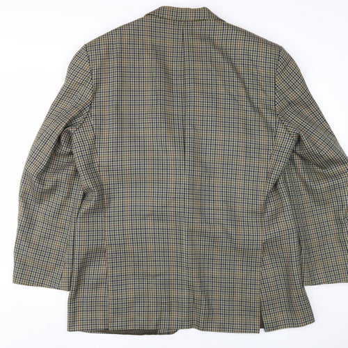 Marks and Spencer Men's Green Check Blazer, Size 44L