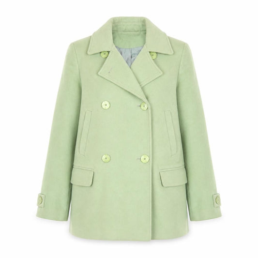 Front view of Damsel in a Dress Women's Green Pea Coat, size 10