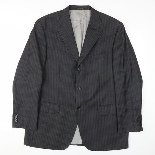 Reda Men's Grey Pinstripe Blazer 54 Classic Style