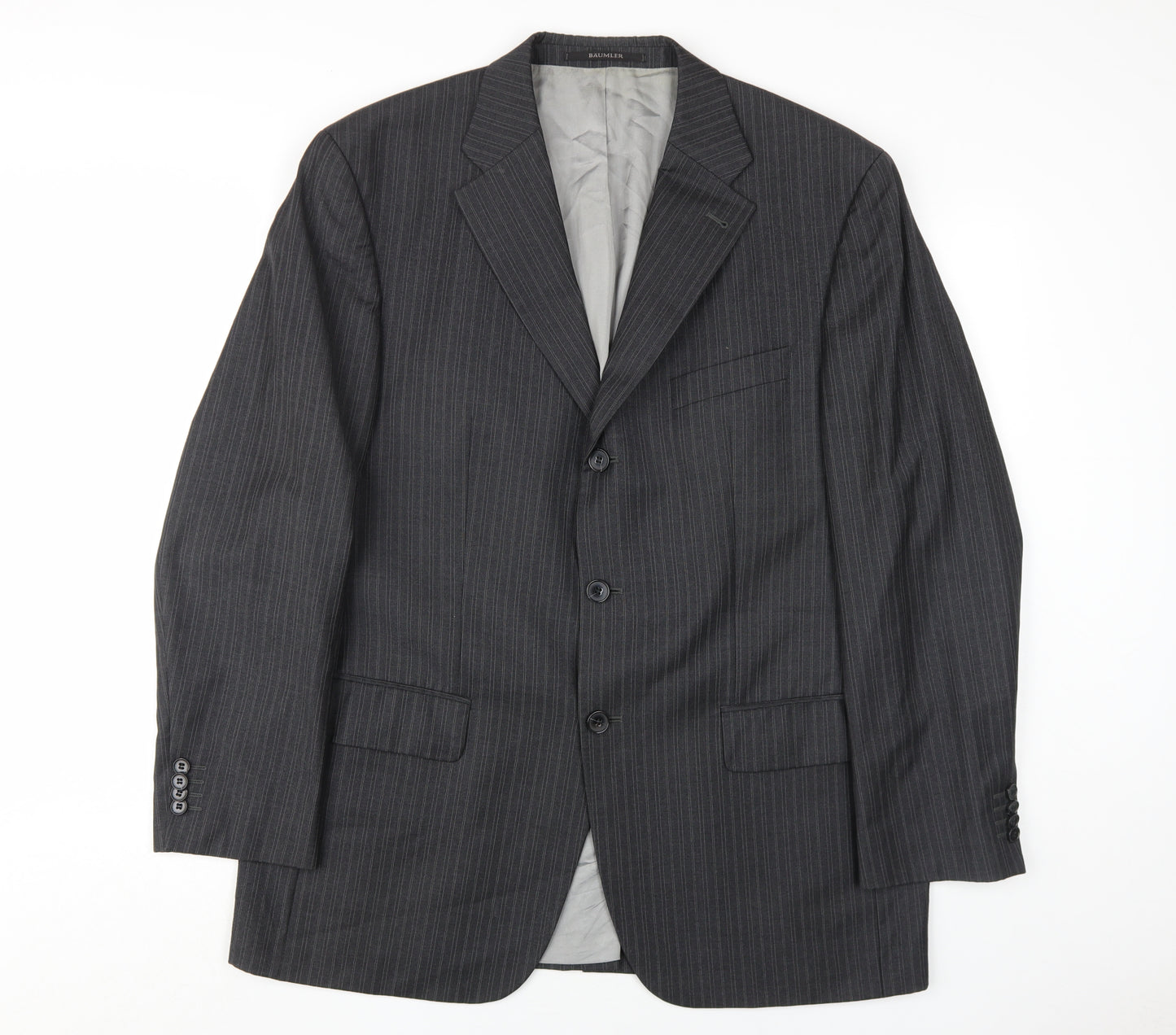 Reda Men's Grey Pinstripe Blazer 54 Classic Style