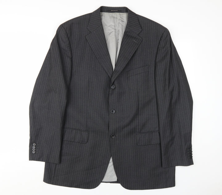 Reda Men's Grey Pinstripe Blazer 54 Classic Style