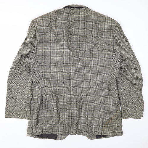 Atelier Torino Men's Grey Check Wool Blazer 41
