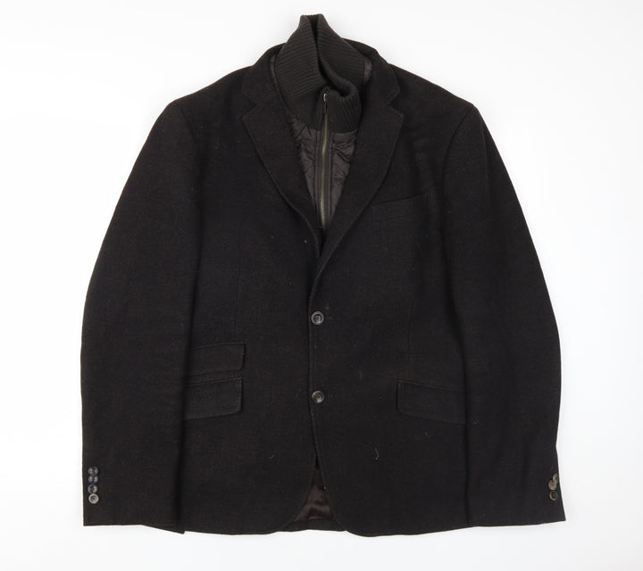 Linea Women's Black Wool Blazer, L, Classic Style
