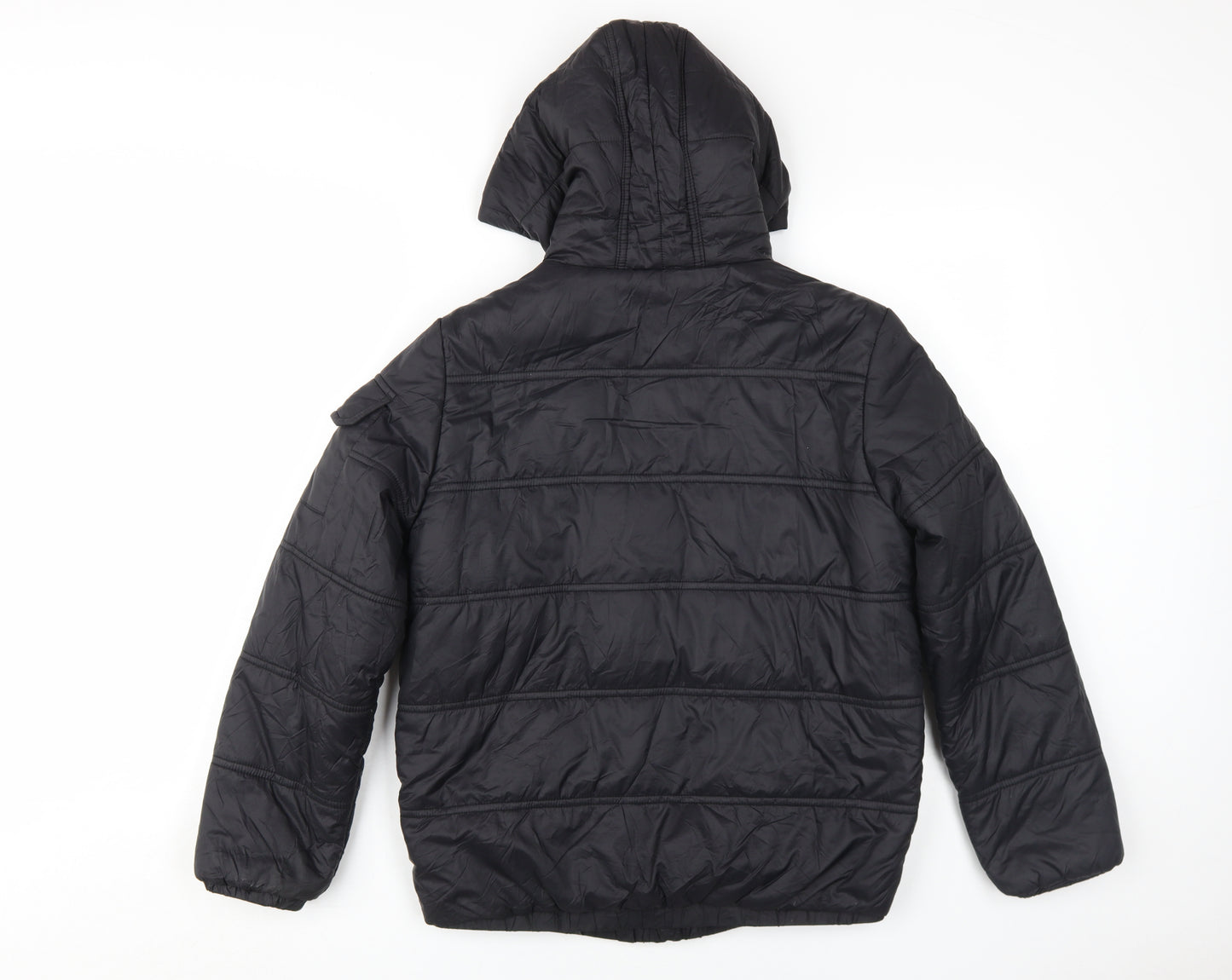 Firetrap Boys Black Puffer Jacket 13 Years Hooded Winter
