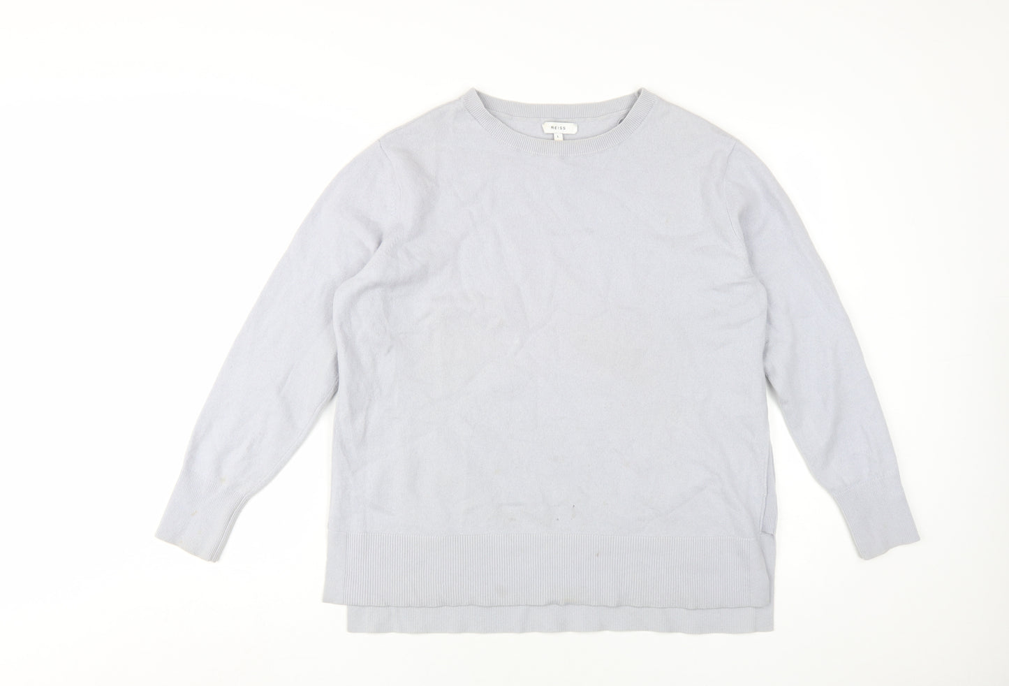 Reiss Women's Grey Crew Neck Wool Cashmere Pullover Jumper Large