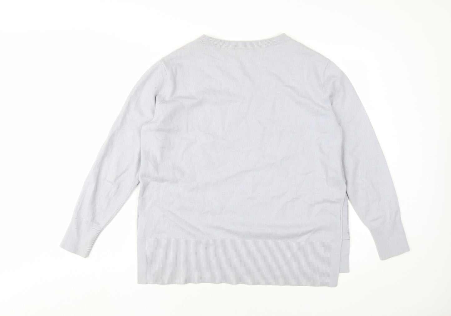 Reiss Women's Grey Crew Neck Wool Cashmere Pullover Jumper Large