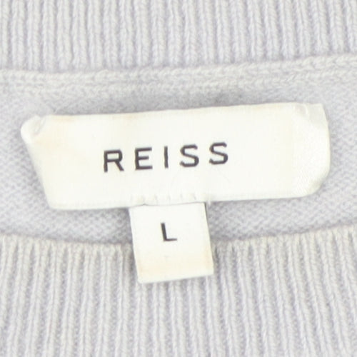 Reiss Women's Grey Crew Neck Wool Cashmere Pullover Jumper Large
