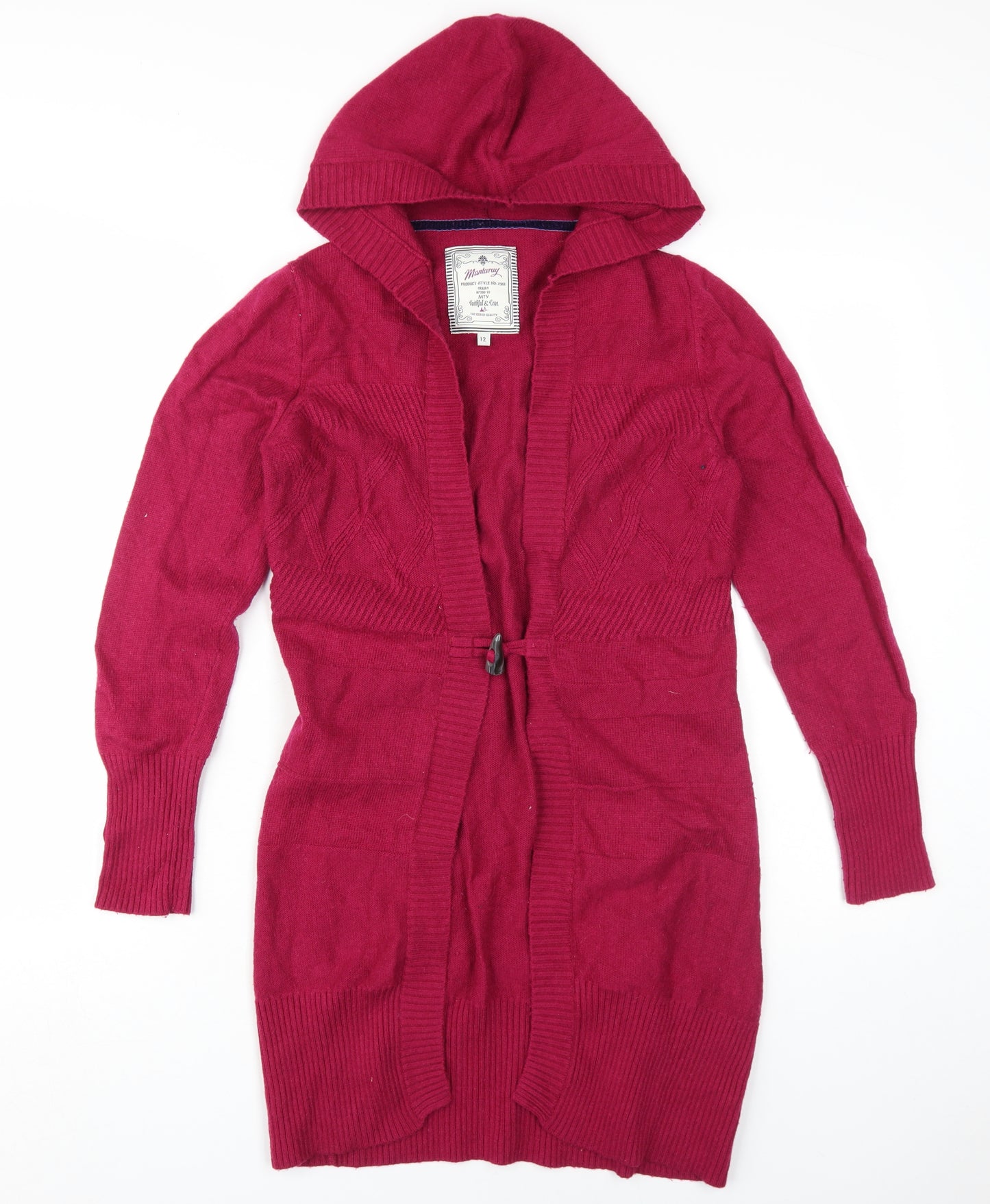 Mantaray Women's Red Hooded Cardigan Size 12