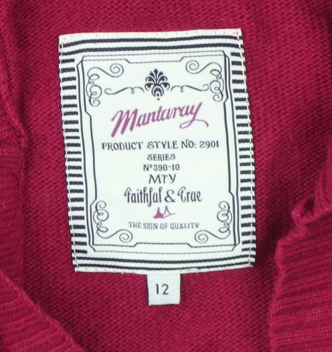 Mantaray Women's Red Hooded Cardigan Size 12