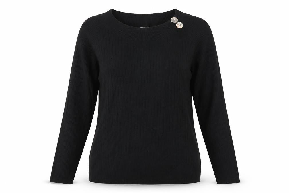 Front view of Viyella Women’s Black jumper, size L