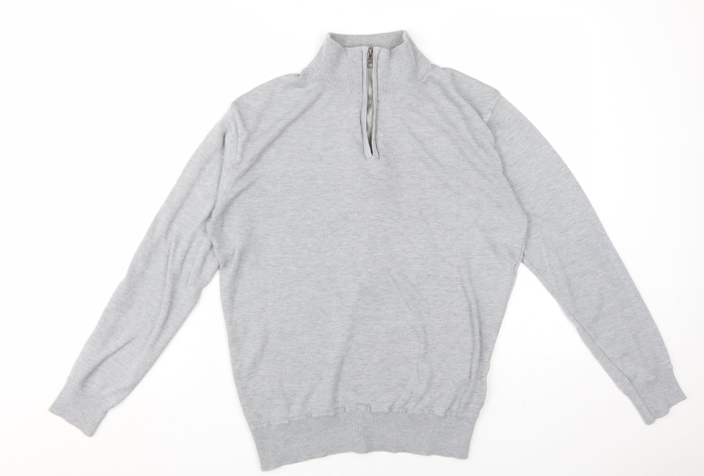 French Connection Men's Grey Full Zip Jumper Medium
