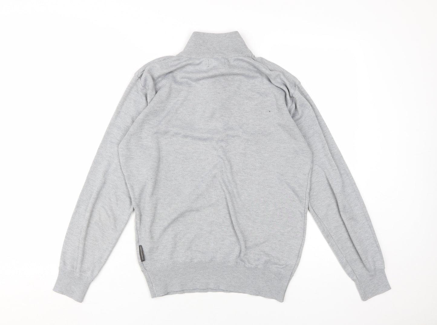 French Connection Men's Grey Full Zip Jumper Medium