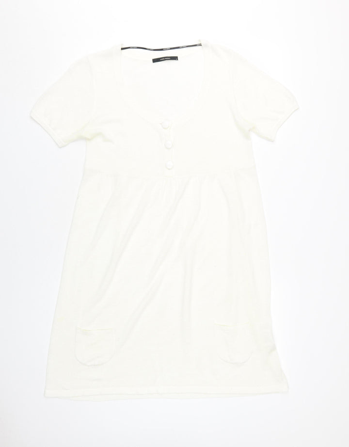 Vero Moda Women’s White Knee Length T-Shirt Dress