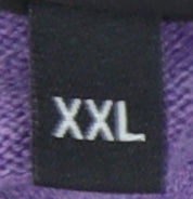 Hugo Boss Men's Purple V-Neck Pullover Jumper 2XL