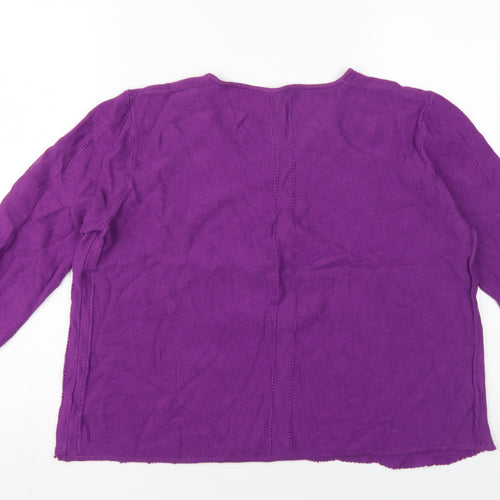 White Stuff Purple V-Neck Women's Pullover, Size 14