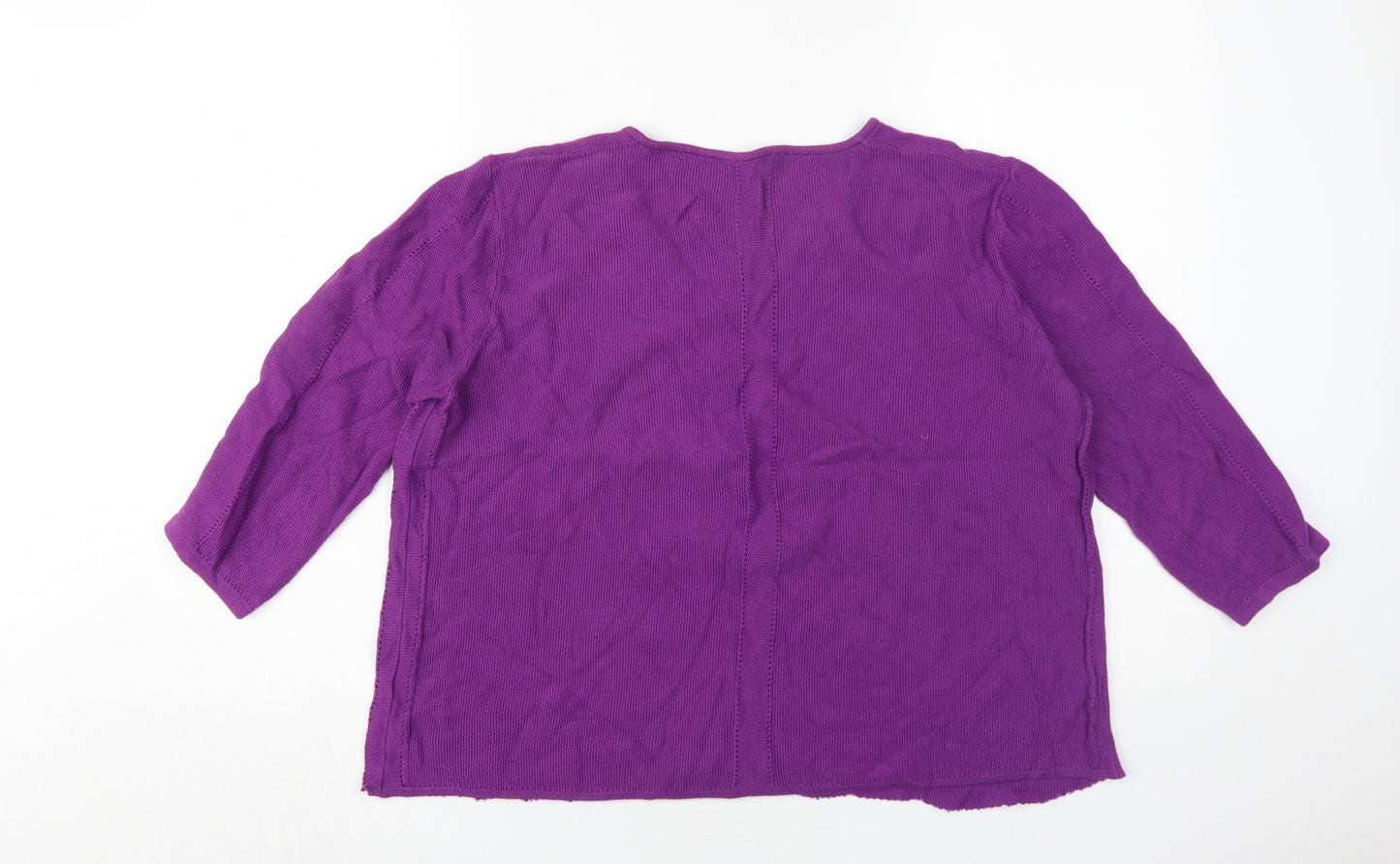 White Stuff Purple V-Neck Women's Pullover, Size 14