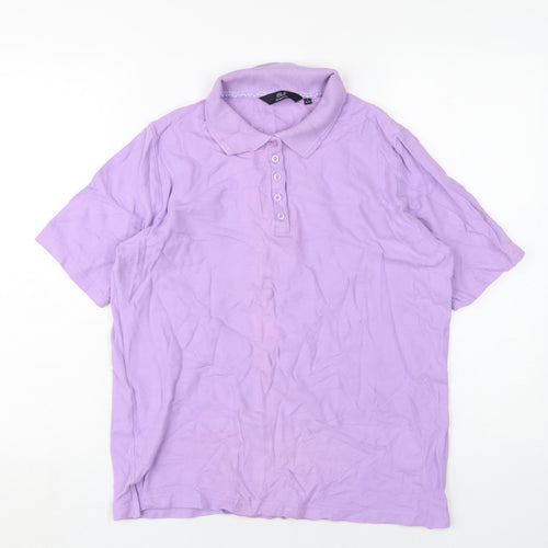 Isle Essentials Women's Purple Polo Shirt, L