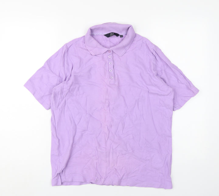 Isle Essentials Women's Purple Polo Shirt, L