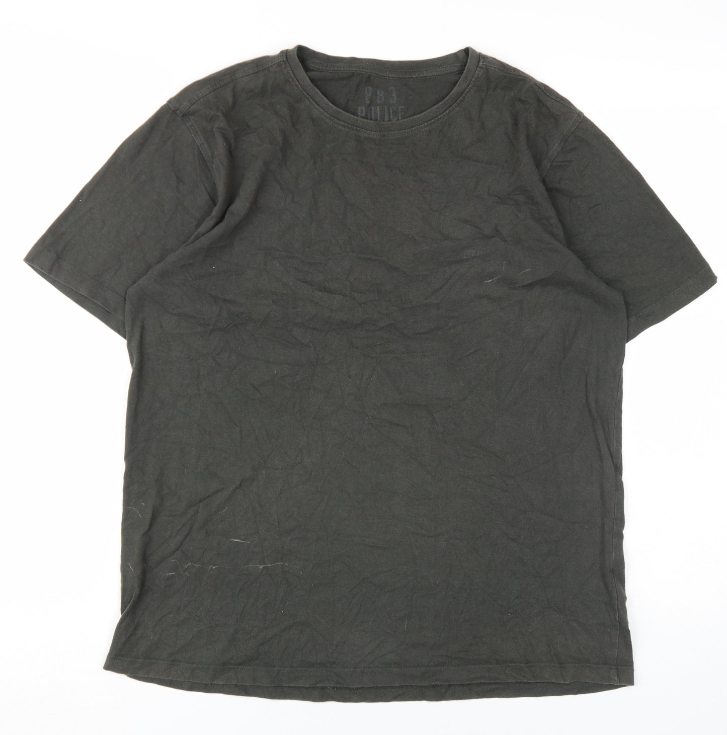 Police Men's Green L Cotton Short Sleeve T-Shirt