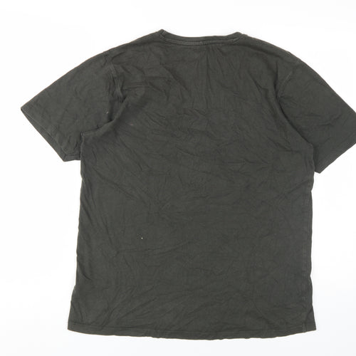 Police Men's Green L Cotton Short Sleeve T-Shirt