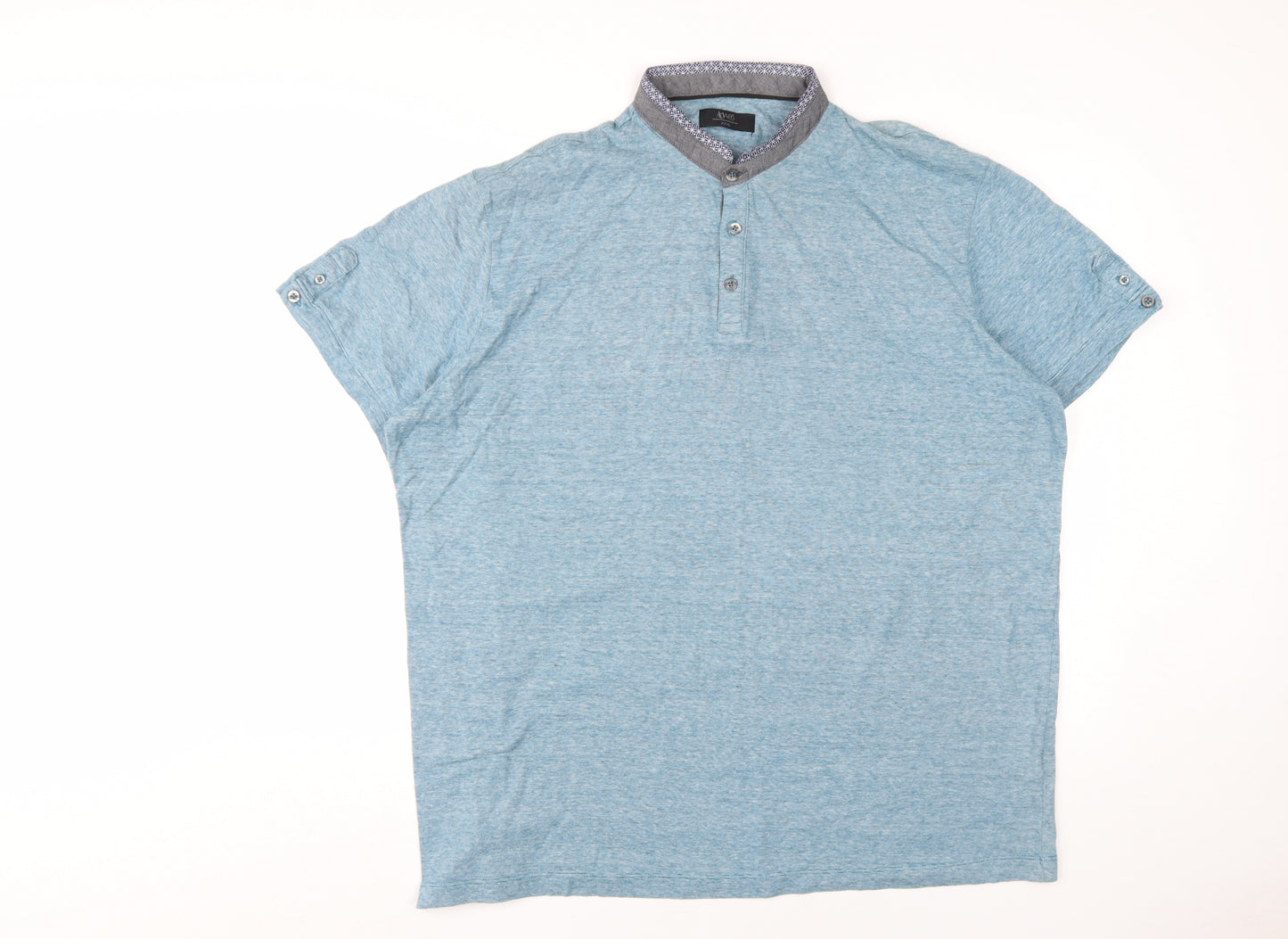 ACW85 Men's 3XL Blue Collared Cotton T-Shirt