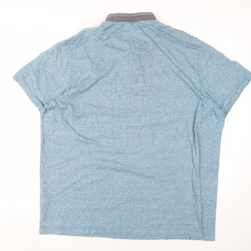 ACW85 Men's 3XL Blue Collared Cotton T-Shirt