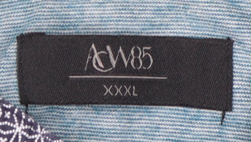 ACW85 Men's 3XL Blue Collared Cotton T-Shirt