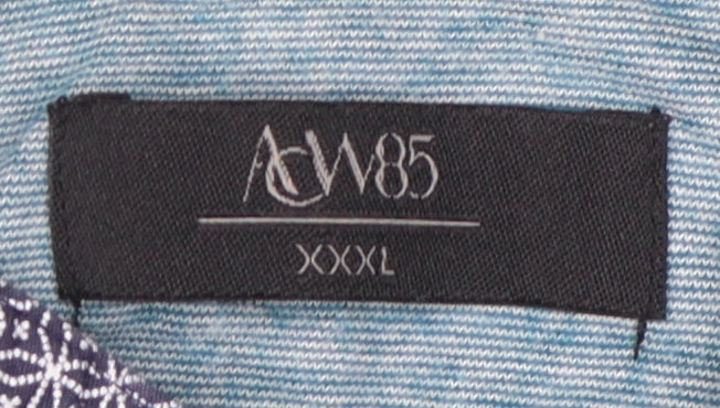 ACW85 Men's 3XL Blue Collared Cotton T-Shirt