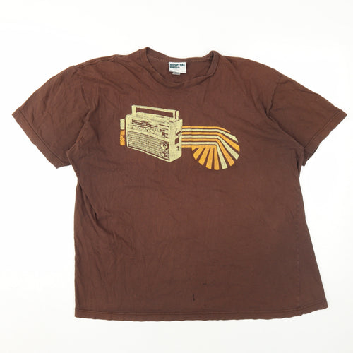 Hospital Radio Men’s Retro Brown XL Cotton T-Shirt
