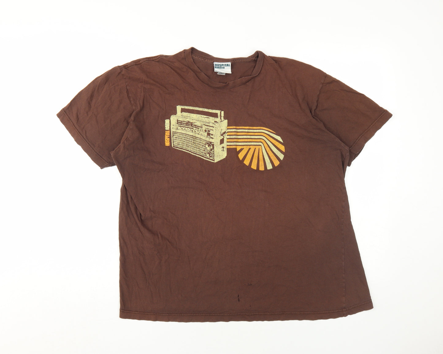 Hospital Radio Men’s Retro Brown XL Cotton T-Shirt