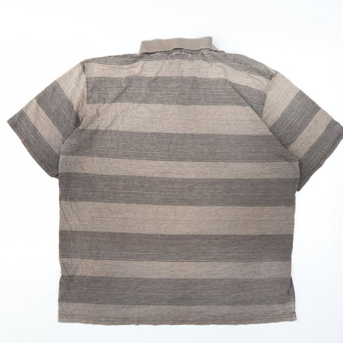 Chisel Men's Beige Striped Polo XXL, Cotton Blend