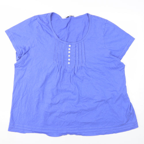 Rogers+Rogers Women's Plus Blue Scoop Neck T-Shirt