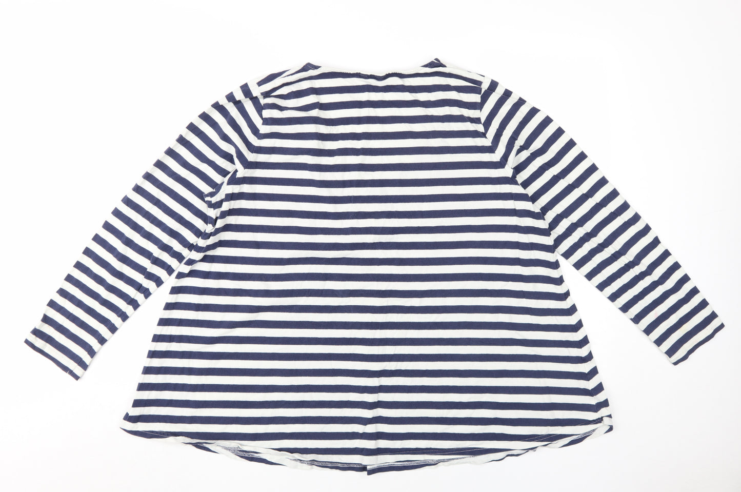 Rogers + Rogers Women's Blue Striped T-Shirt Size 24