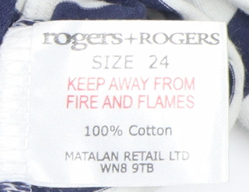 Rogers + Rogers Women's Blue Striped T-Shirt Size 24