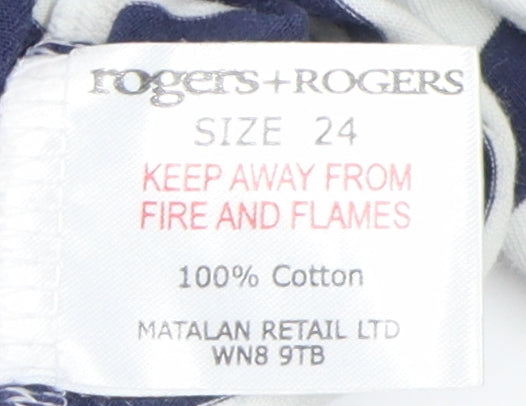 Rogers + Rogers Women's Blue Striped T-Shirt Size 24